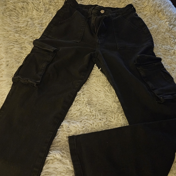 CARAVERA LOS ANGELES Ladies Signature Black Cargo Stretchable Pants - Sz. L - Picture 3 of 8
